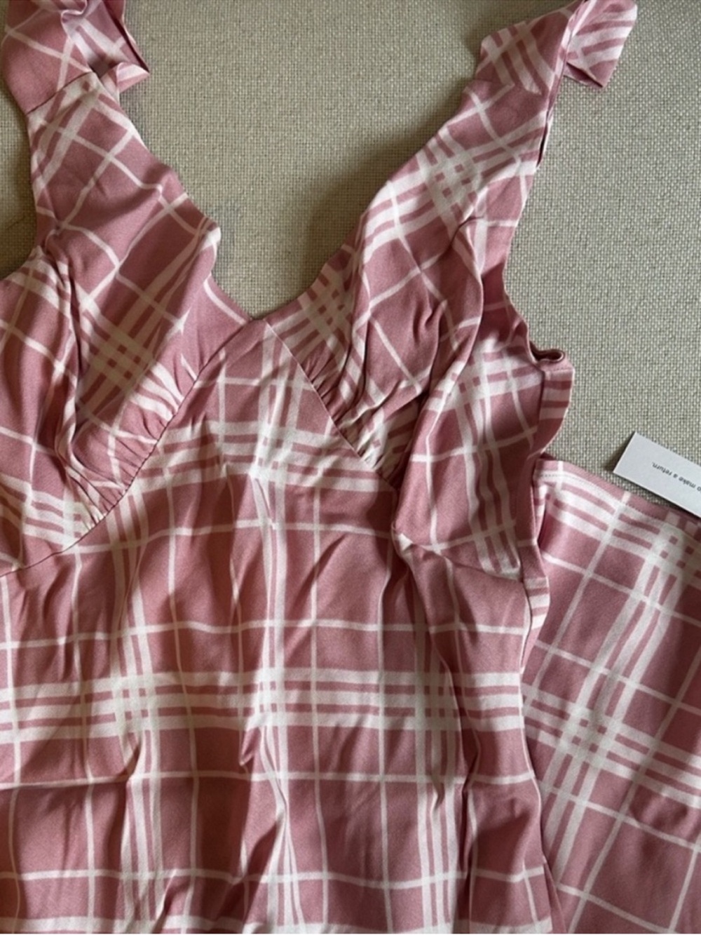 NWT • Reformation Beauden dress in Rosa plaid - small